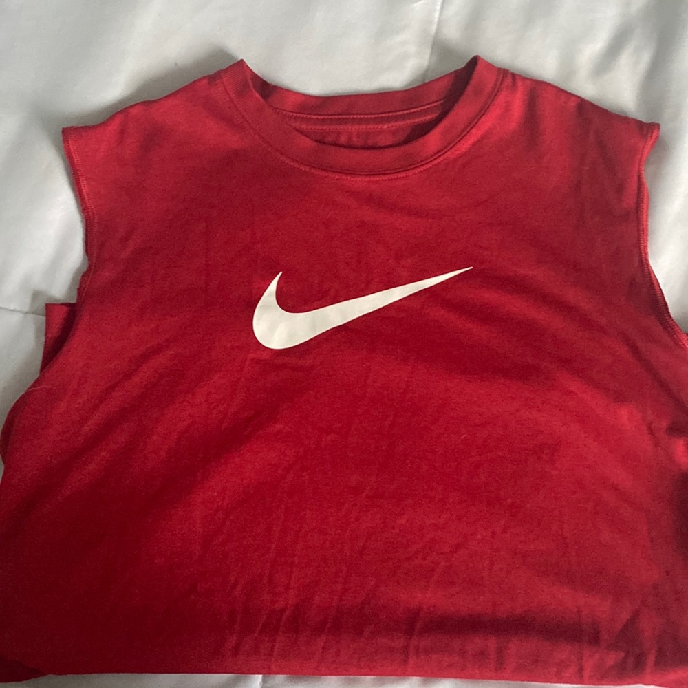 Boys Dri-Fit tank. Deep red.